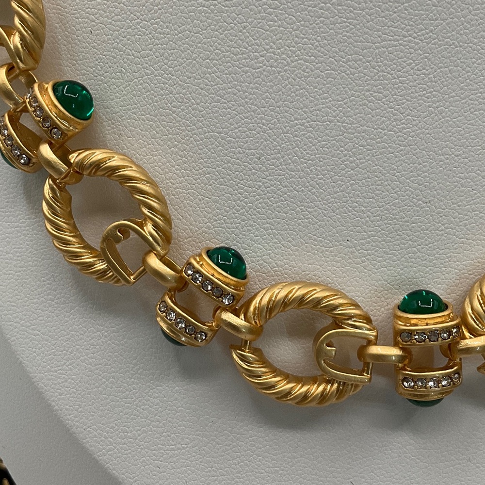 Anthropologie Gold and Green Necklace Set - Picture 6 of 6